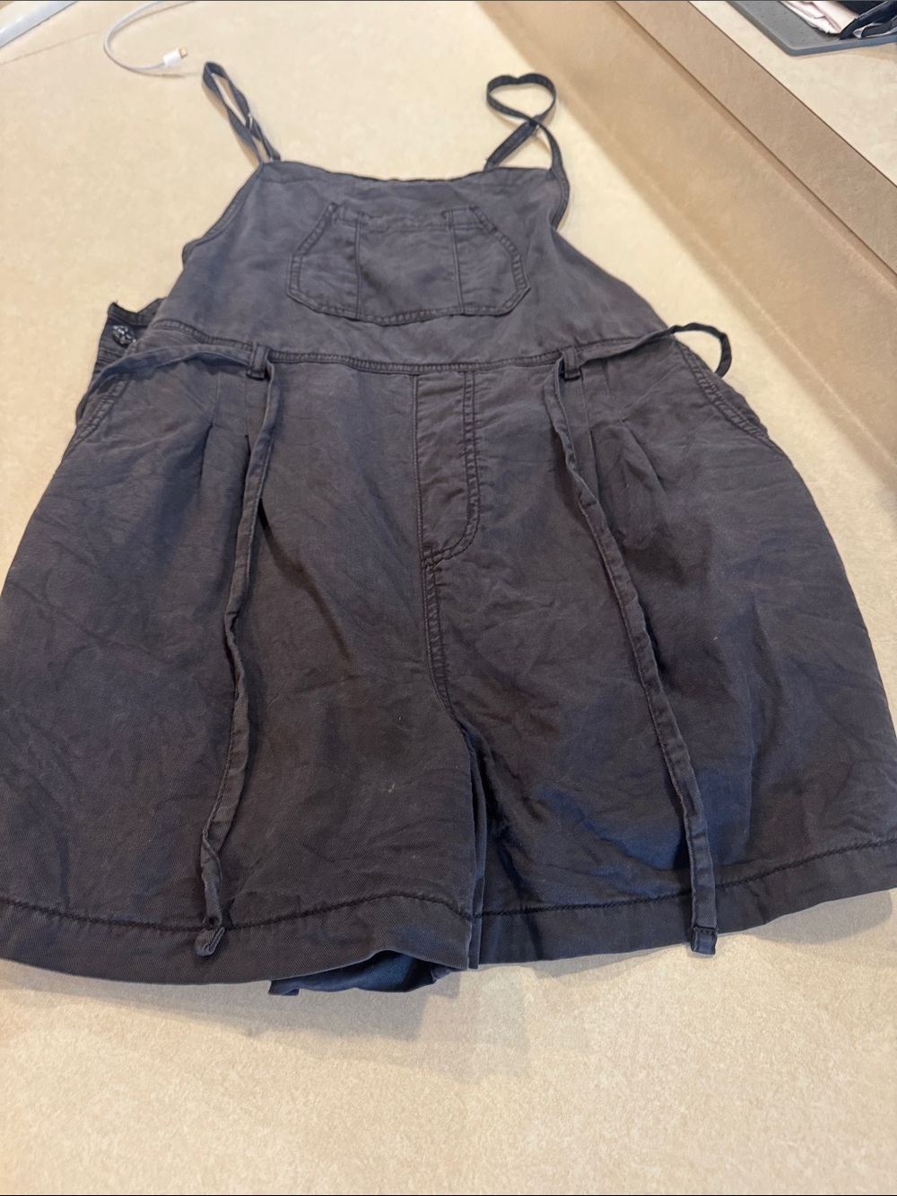 Maurices Black Sleeveless Romper Dress with Tie Waist